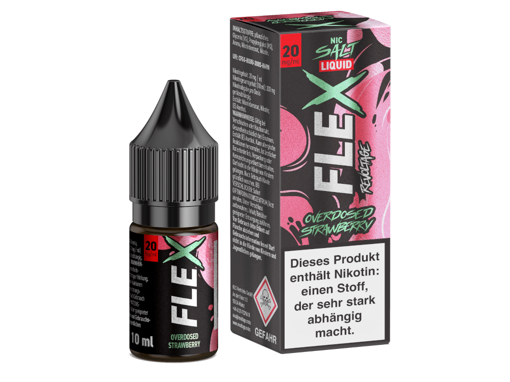 Revoltage - FLEX - Strawberry - 10ml Fertigliquid (Nikotinfrei/Nikotinsalz) - Strawberry 1er Packung 20 mg/ml - Vapes4you