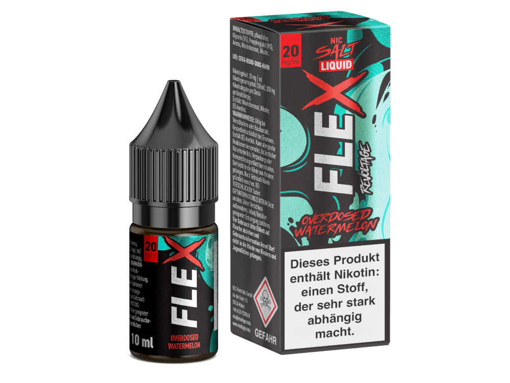Revoltage - FLEX - Watermelon - 10ml Fertigliquid (Nikotinfrei/Nikotinsalz) - Watermelon 1er Packung 20 mg/ml - Vapes4you