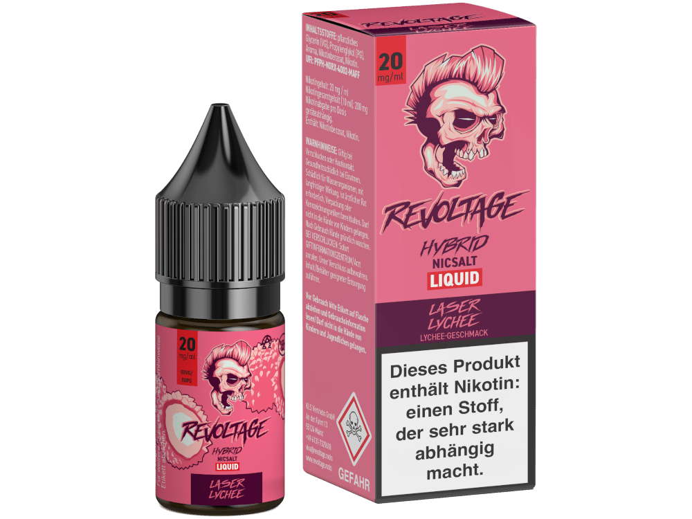 Revoltage - Laser Lychee - 10ml Fertigliquid (Hybrid Nikotinsalz) - Laser Lychee 1er Packung 20 mg/ml - Vapes4you