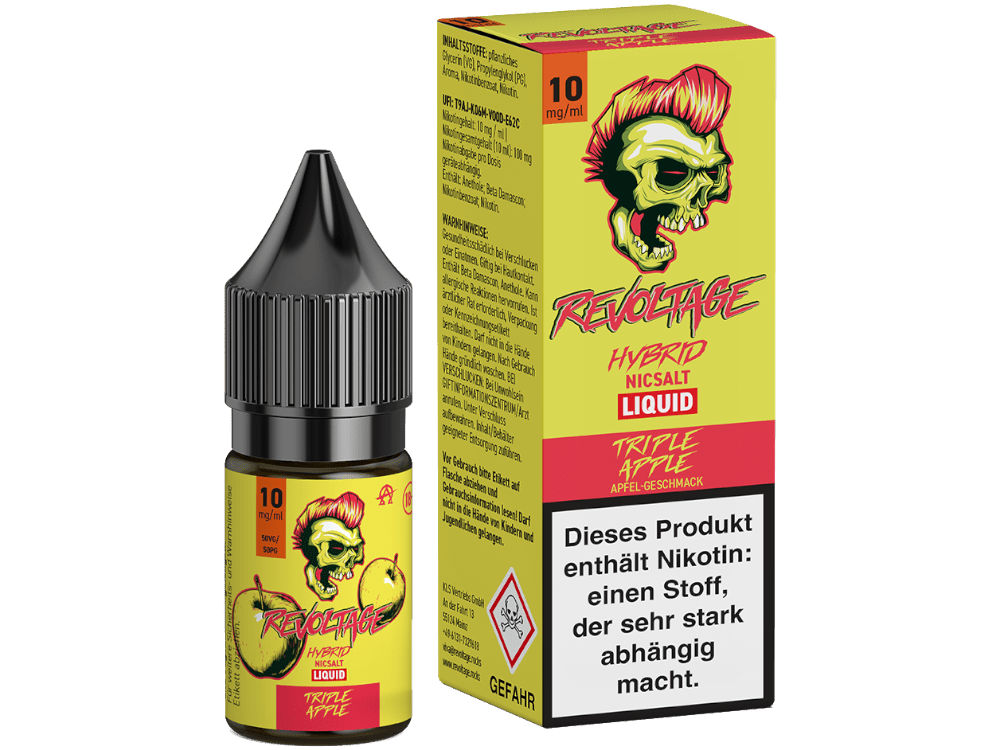 Revoltage - Tripple Apple - 10ml Fertigliquid (Hybrid Nikotinsalz) - Tripple Apple 1er Packung 10 mg/ml - Vapes4you