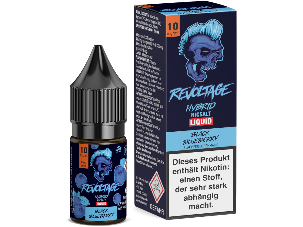 Revoltage - Tobacco Gold - Black Blueberry - 10ml Fertigliquid (Hybrid Nikotinsalz)