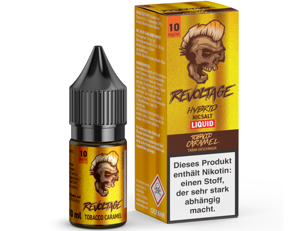 Revoltage - Tobacco Caramel - 10ml Fertigliquid (Hybrid Nikotinsalz)