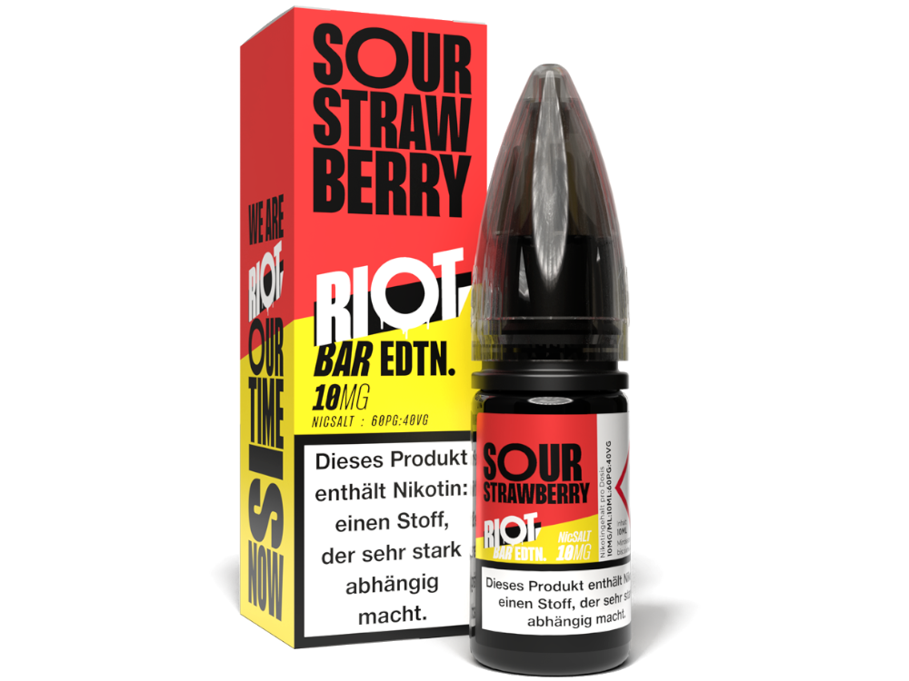 Riot Squad - BAR EDTN. - Sour Strawberry - 10ml Fertigliquid (Nikotinsalz)