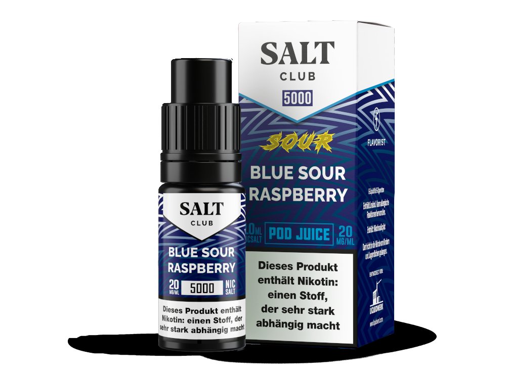 Salt Club - 5000 - Blue Sour Raspberry - 10ml Fertigliquid (Nikotinsalz) - Blue Sour Raspberry 1er Packung 20 mg/ml - Vapes4you