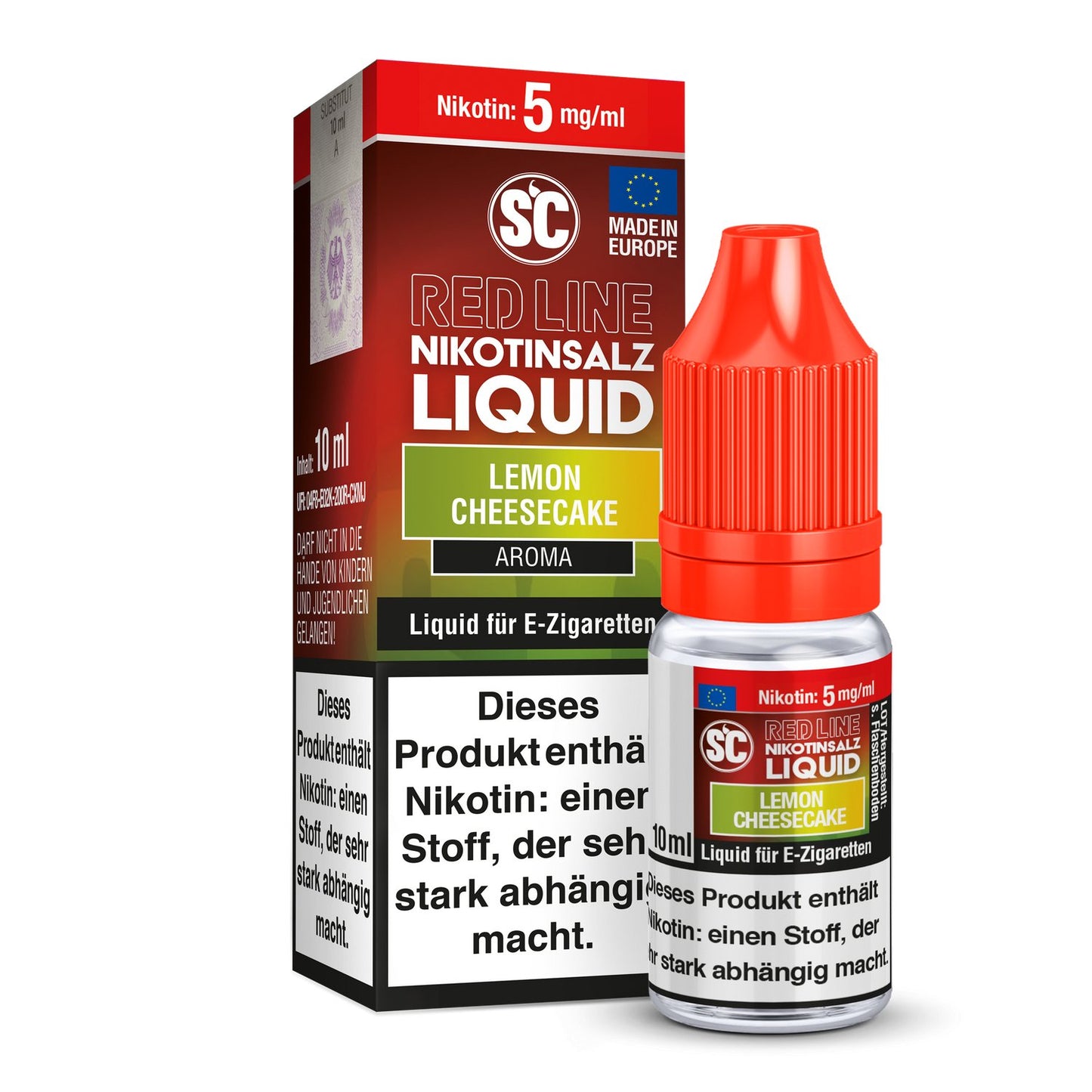 SC - Red Line - Lemon Cheesecake - 10ml Fertigliquid (Nikotinfrei/Nikotinsalz) - 1er Packung 5 mg/ml - Vapes4you