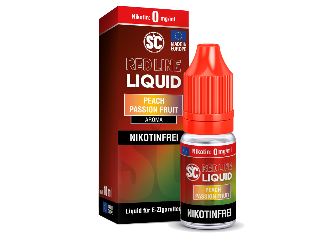 SC - Red Line - Peach Passion Fruit V2 - 10ml Fertigliquid (Nikotinfrei/Nikotinsalz)