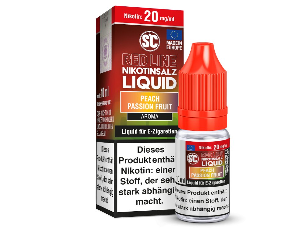 SC - Red Line Peach Passion Fruit - 10ml Fertigliquid (Nikotinfrei/Nikotinsalz) - 1er Packung 20 mg/ml - Vapes4you