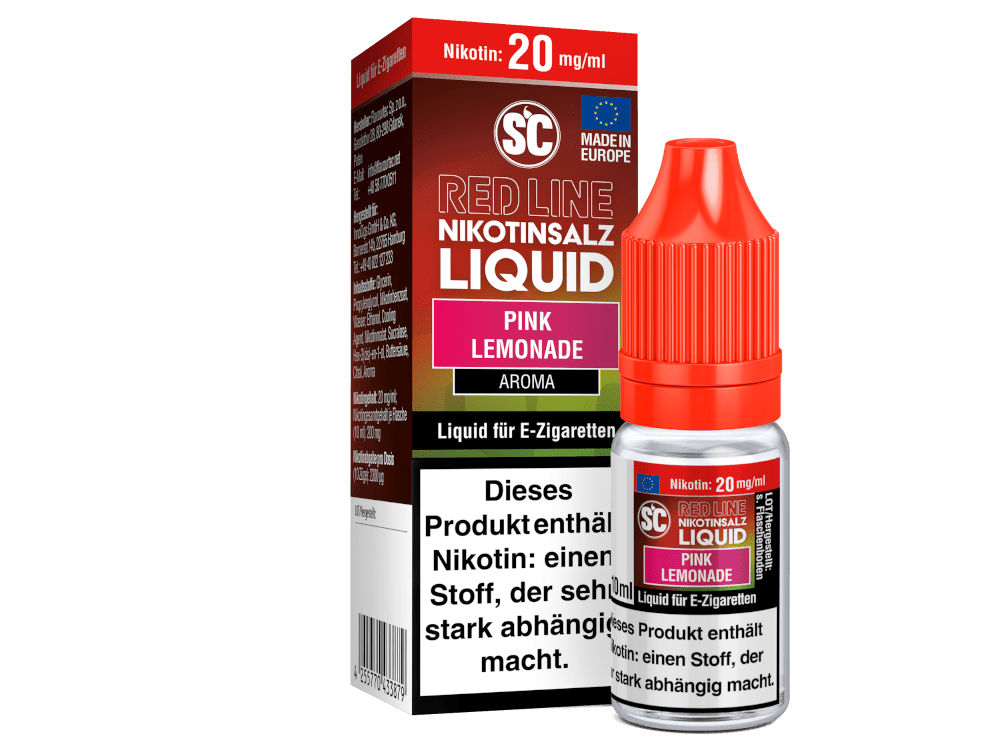 SC - Red Line - Pink Lemonade - 10ml Fertigliquid (Nikotinfrei/Nikotinsalz) - 1er Packung 20 mg/ml - Vapes4you