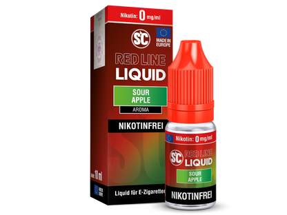SC - Red Line - Sour Apple - 10ml Fertigliquid (Nikotinfrei/Nikotinsalz)