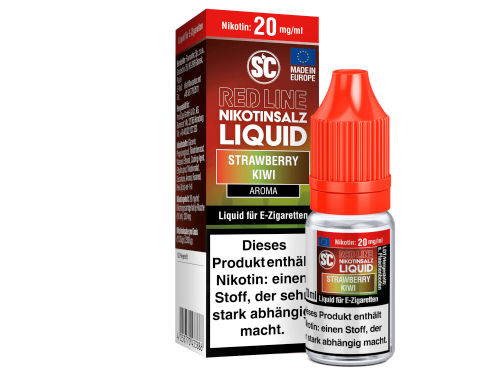 SC - Red Line - Strawberry Kiwi - 10ml Fertigliquid (Nikotinfrei/Nikotinsalz) - 1er Packung 20 mg/ml - Vapes4you