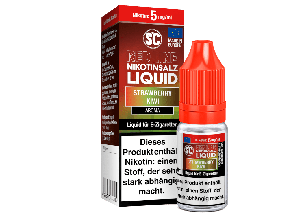 SC - Red Line - Strawberry Kiwi - 10ml Fertigliquid (Nikotinfrei/Nikotinsalz) - 1er Packung 5 mg/ml - Vapes4you