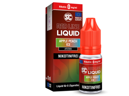 SC - Red Line - Apple Peach Ice - 10ml Fertigliquid (Nikotinfrei/Nikotinsalz)