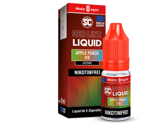 SC - Red Line - Apple Peach Ice - 10ml Fertigliquid (Nikotinfrei/Nikotinsalz)