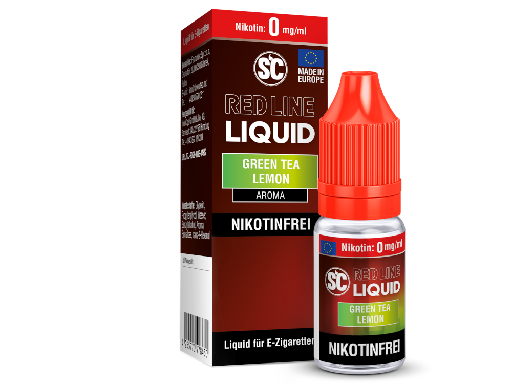 SC - Red Line - Green Tea Lemon - 10ml Fertigliquid (Nikotinfrei/Nikotinsalz)