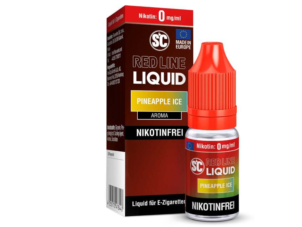 SC - Red Line - Pineapple Ice - 10ml Fertigliquid (Nikotinfrei/Nikotinsalz)