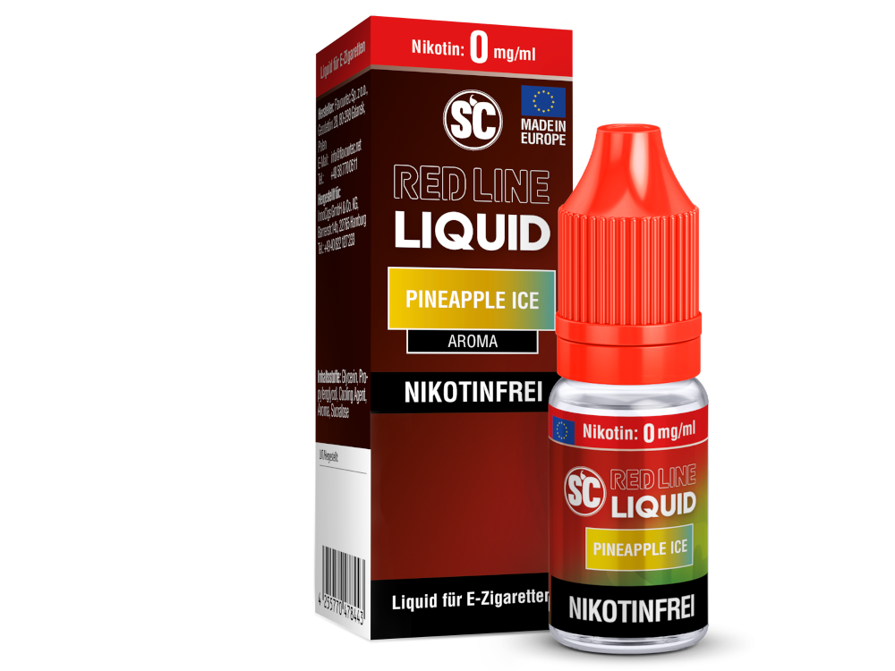 SC - Red Line - Pineapple Ice - 10ml Fertigliquid (Nikotinfrei/Nikotinsalz)