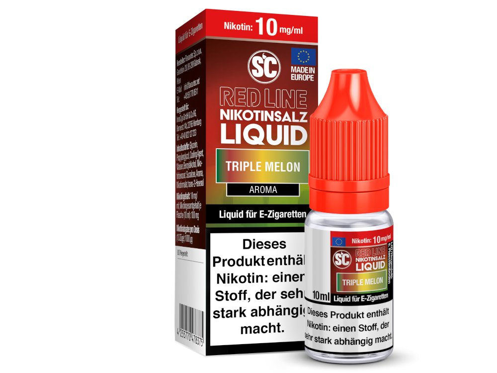 SC - Red Line - Triple Melon 10ml Fertigliquid (Nikotinfrei/Nikotinsalz)