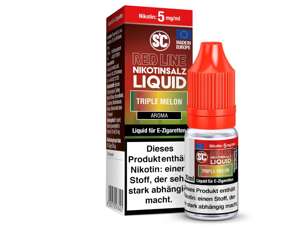 SC - Red Line - Triple Melon 10ml Fertigliquid (Nikotinfrei/Nikotinsalz)