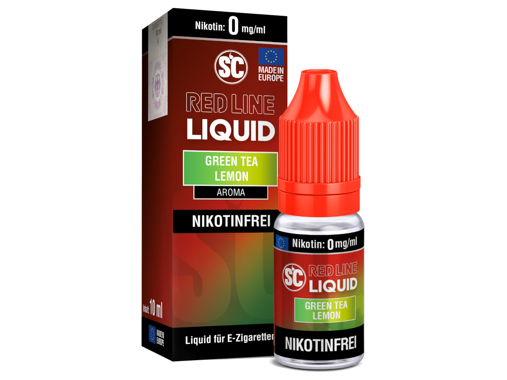 SC - Red Line - Green Tea Lemon - 10ml Fertigliquid (Nikotinfrei/Nikotin)