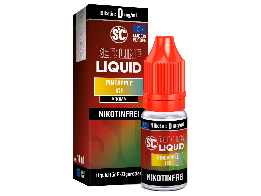 SC - Red Line - Pineapple Ice - 10ml Fertigliquid (Nikotinfrei/Nikotin)