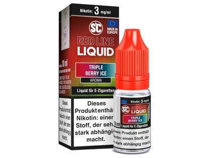 SC - Red Line - Triple Berry Ice - 10ml Fertigliquid (Nikotinfrei/Nikotin)