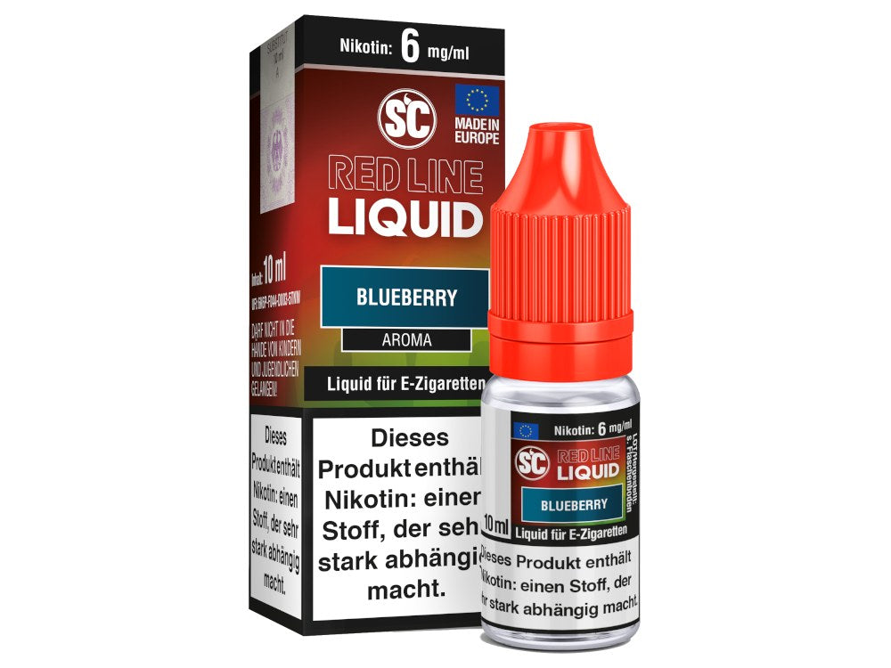 SC - Red Line - Blueberry - 10ml Fertigliquid (Nikotinfrei/Nikotin)