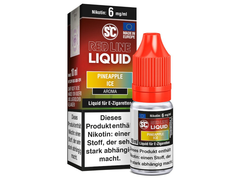 SC - Red Line - Pineapple Ice - 10ml Fertigliquid (Nikotinfrei/Nikotin)