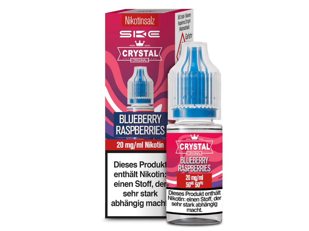 SKE - Crystal - Blueberry Raspberries - 10ml Fertigliquid (Nikotinsalz) - Blueberry Raspberries 1er Packung 20 mg/ml - Vapes4you