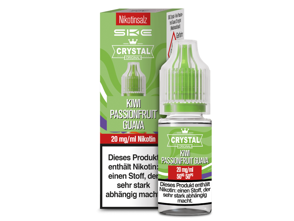 SKE - Crystal - Kiwi Passionfruit Guava - 10ml Fertigliquid (Nikotinsalz) - Kiwi Passionfruit Guava 1er Packung 20 mg/ml - Vapes4you