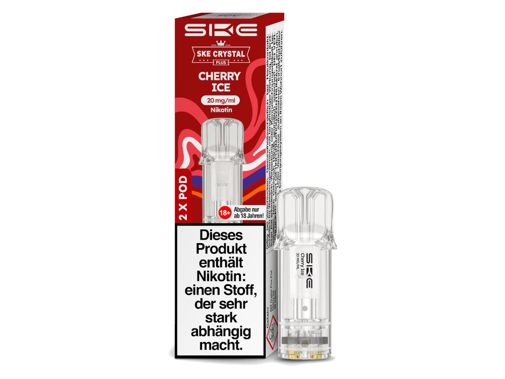 SKE - Crystal Plus - Prefilled Pods (2 Stück pro Packung) - Cherry Ice 1er Packung - Vapes4you