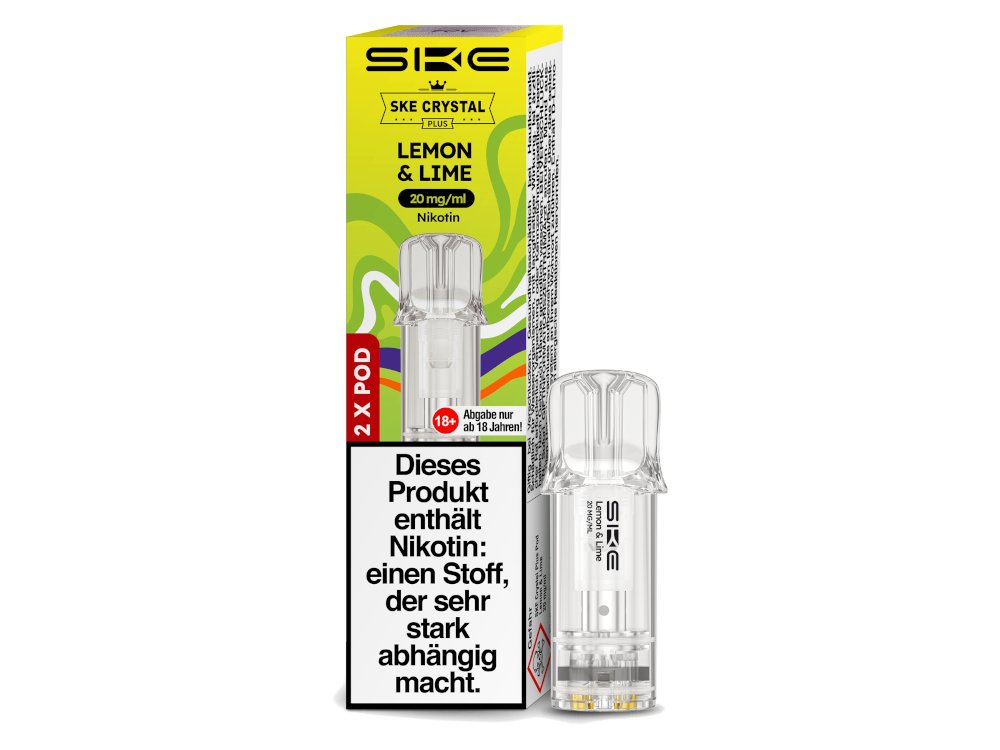 SKE - Crystal Plus - Prefilled Pods (2 Stück pro Packung) - Lemon & Lime 1er Packung - Vapes4you