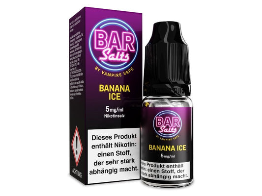 Vampire Vape - Bar Salts Banana Ice - 10ml Fertigliquid (Nikotinsalz) - Banana Ice 1er Packung 5 mg/ml - Vapes4you