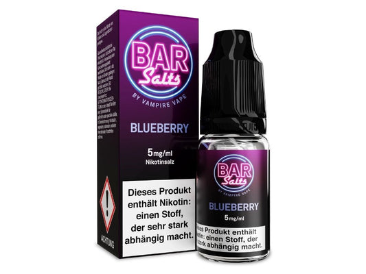 Vampire Vape - Bar Salts Blueberry - 10ml Fertigliquid (Nikotinsalz) - Blueberry 1er Packung 5 mg/ml - Vapes4you