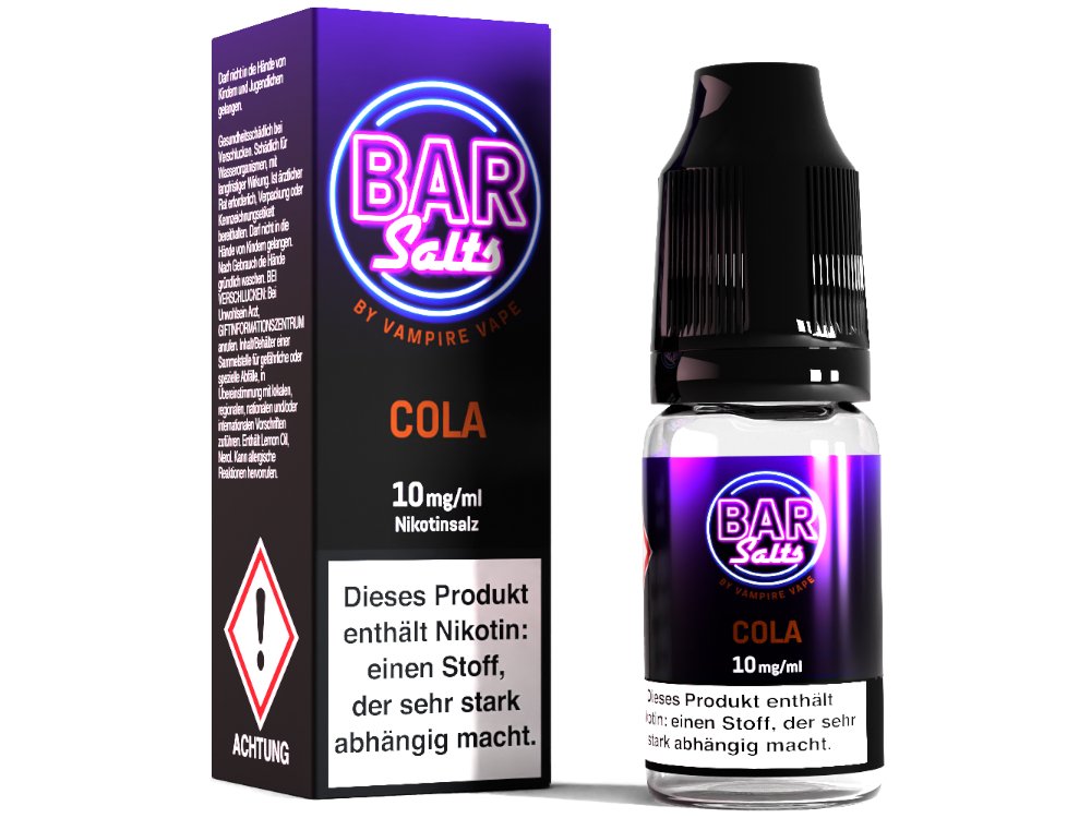 Vampire Vape - Bar Salts Cola - 10ml Fertigliquid (Nikotinsalz) - Cola 1er Packung 10 mg/ml - Vapes4you