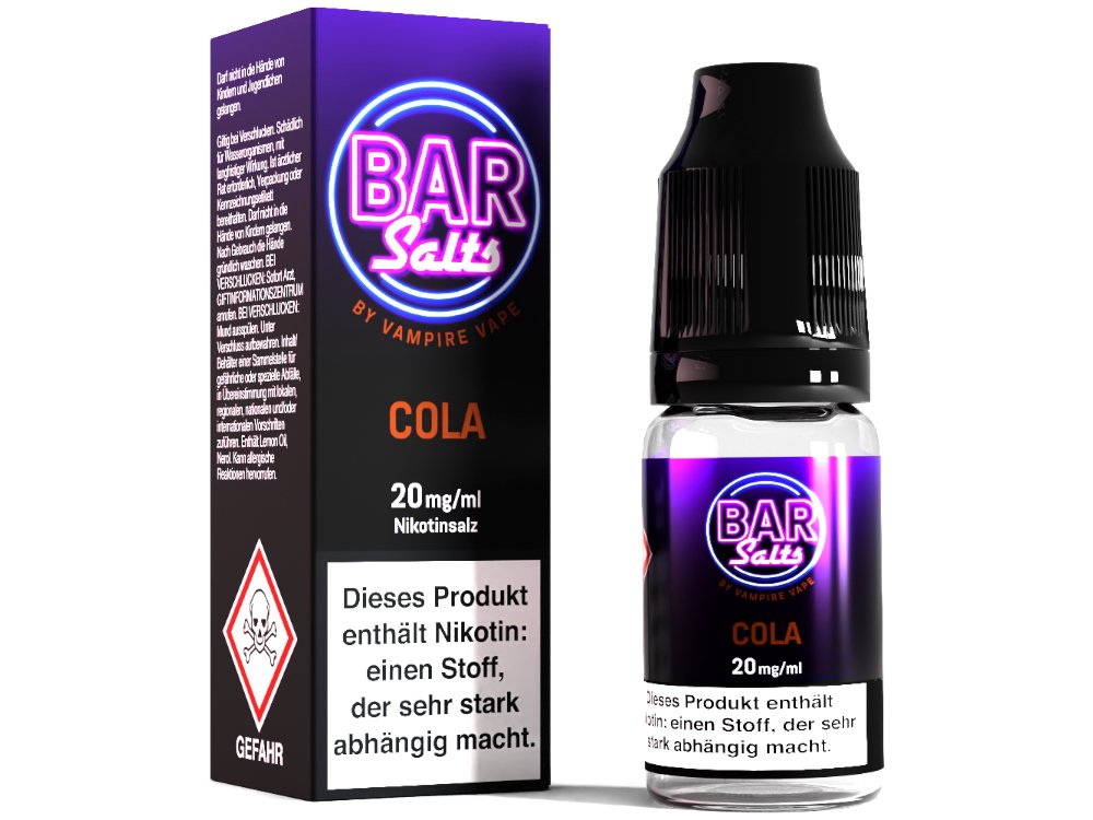 Vampire Vape - Bar Salts Cola - 10ml Fertigliquid (Nikotinsalz) - Cola 1er Packung 20 mg/ml - Vapes4you