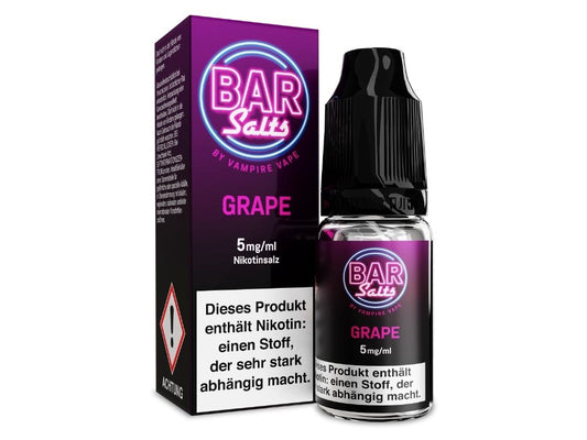 Vampire Vape - Bar Salts Grape - 10ml Fertigliquid (Nikotinsalz) - Grape 1er Packung 5 mg/ml - Vapes4you