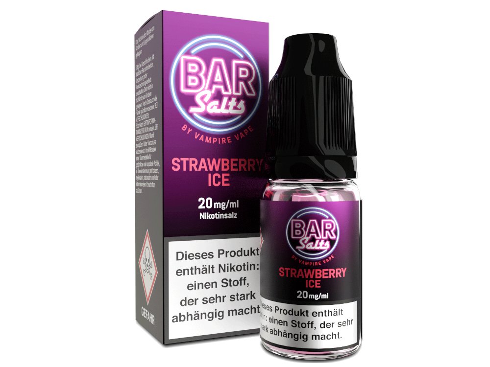 Vampire Vape - Bar Salts Strawberry Ice - 10ml Fertigliquid (Nikotinsalz) - Strawberry Ice 1er Packung 20 mg/ml - Vapes4you