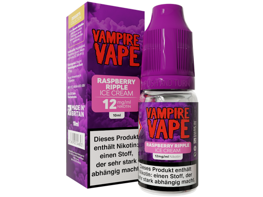 Vampire Vape - Dessert Collection - Raspberry Ripple Ice Cream - 10ml Fertigliquid (Nikotin)