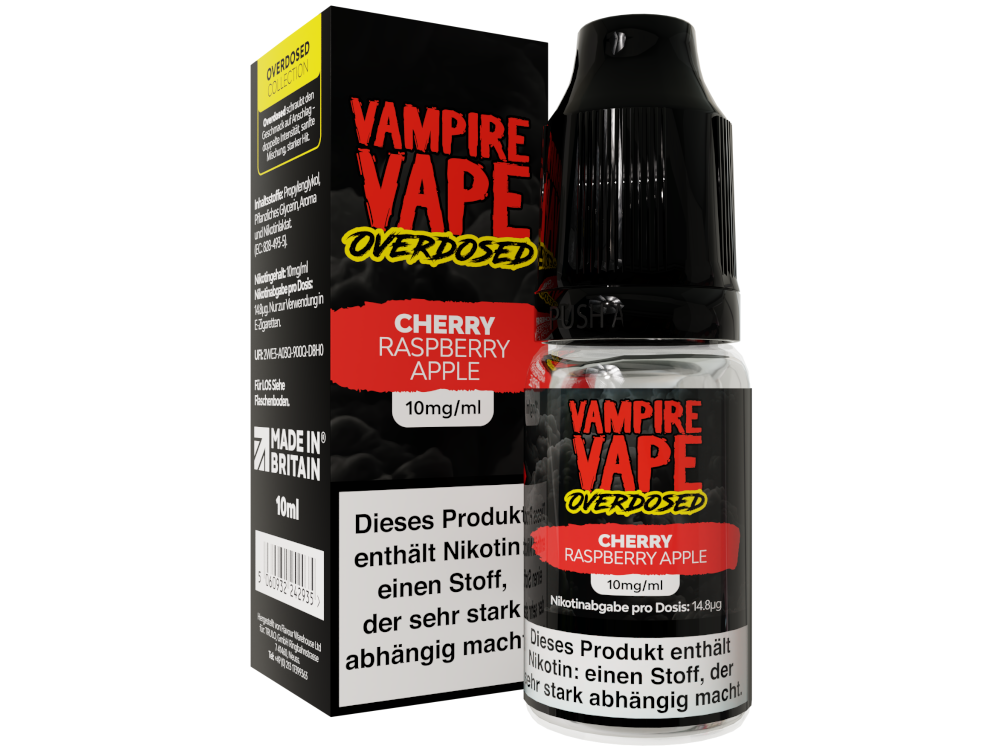 Vampire Vape Overdosed - Cherry Raspberry Apple - 10ml Fertigliquid (Nikotinsalz)
