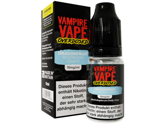 Vampire Vape Overdosed - Dragonfruit Raspberry Grape - 10ml Fertigliquid (Nikotinsalz)