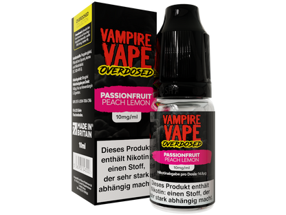 Vampire Vape Overdosed - Passionfruit Peach Lemon - 10ml Fertigliquid (Nikotinsalz)