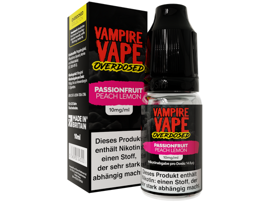 Vampire Vape Overdosed - Passionfruit Peach Lemon - 10ml Fertigliquid (Nikotinsalz)