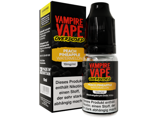 Vampire Vape Overdosed - Peach Pineapple Watermelon - 10ml Fertigliquid (Nikotinsalz)