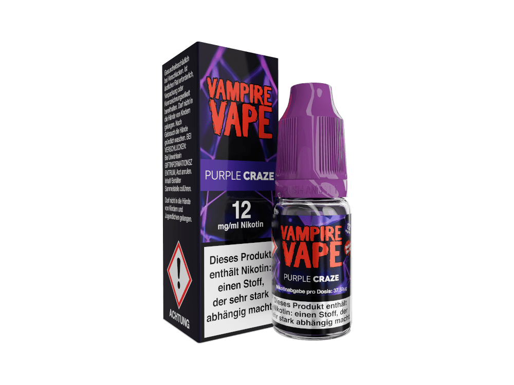 Vampire Vape - Purple Craze - 10ml Fertigliquid (Nikotinfrei/Nikotin) - 1er Packung 12 mg/ml - Vapes4you