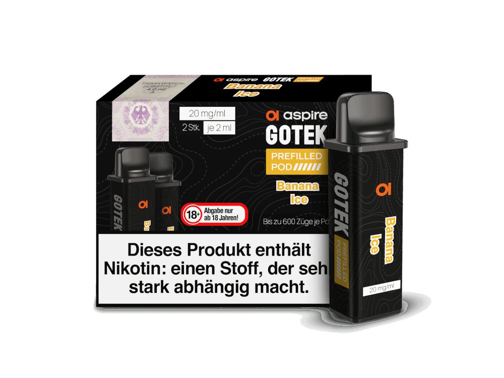 Aspire - GoTek - 2ml Prefilled Pod (2 Stück pro Packung) - Banana Ice 1er Packung - Vapes4you