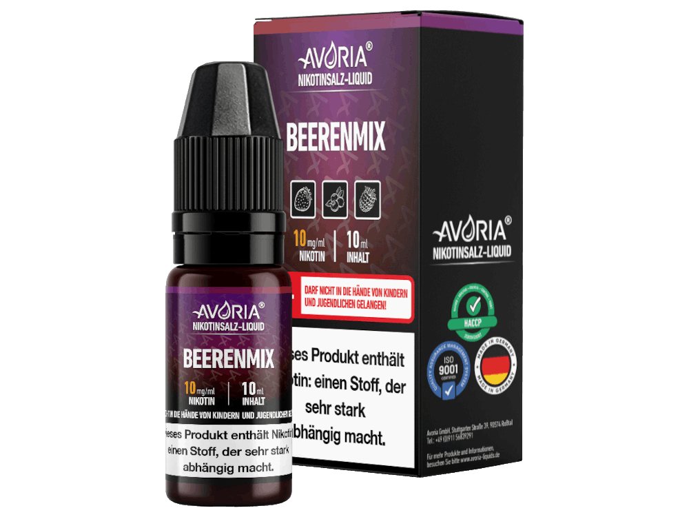 Avoria - Beerenmix - 10ml Fertigliquid (Nikotinsalz) - Beerenmix 1er Packung 10 mg/ml- Vapes4you