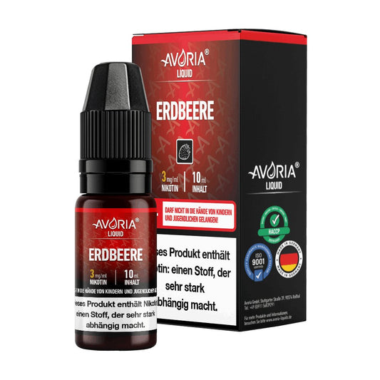 Avoria - Erdbeere - 10ml Fertigliquid (Nikotinfrei/Nikotin) - Erdbeere 1er Packung 6 mg/ml- Vapes4you