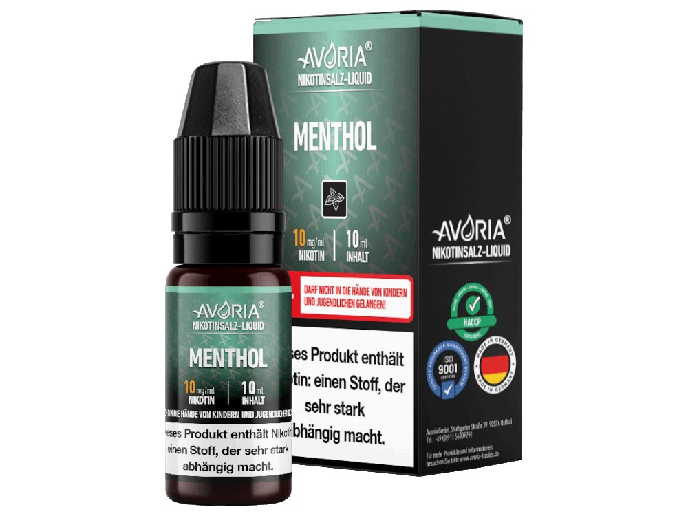 Avoria - Menthol - 10ml Fertigliquid (Nikotinsalz) - Menthol 1er Packung 10 mg/ml- Vapes4you