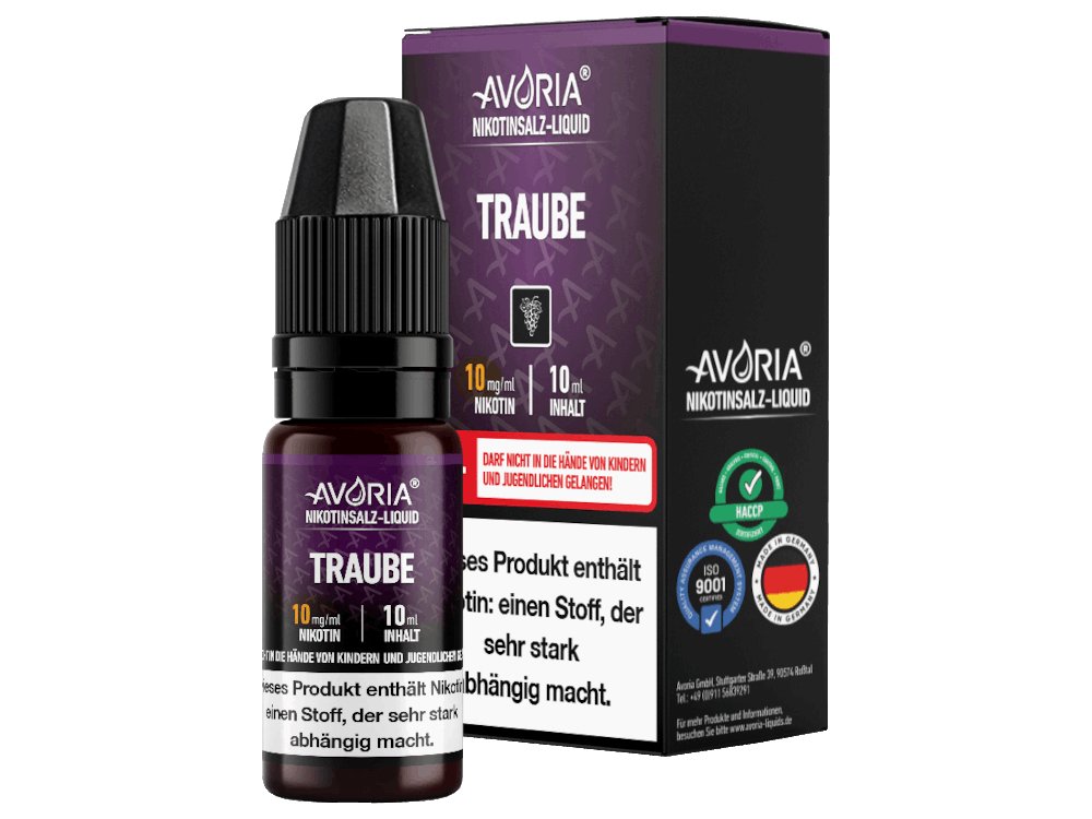 Avoria - Traube - 10ml Fertigliquid (Nikotinsalz) - Traube 1er Packung 10 mg/ml- Vapes4you