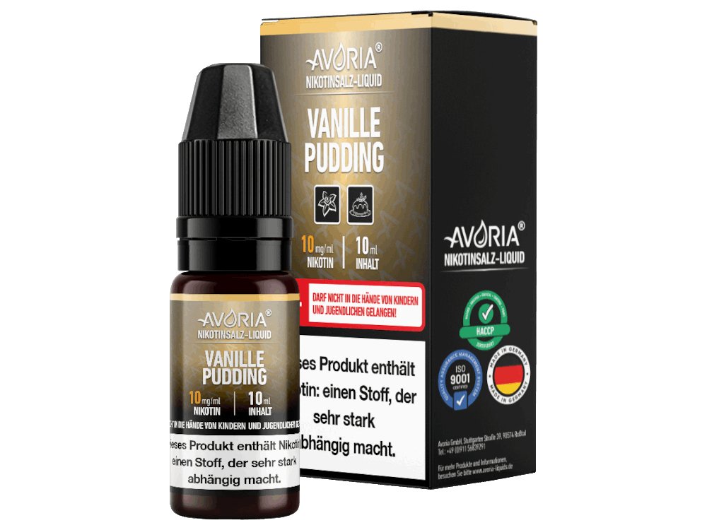 Avoria - Vanillepudding - 10ml Fertigliquid (Nikotinsalz) - Vanillepudding 1er Packung 10 mg/ml- Vapes4you